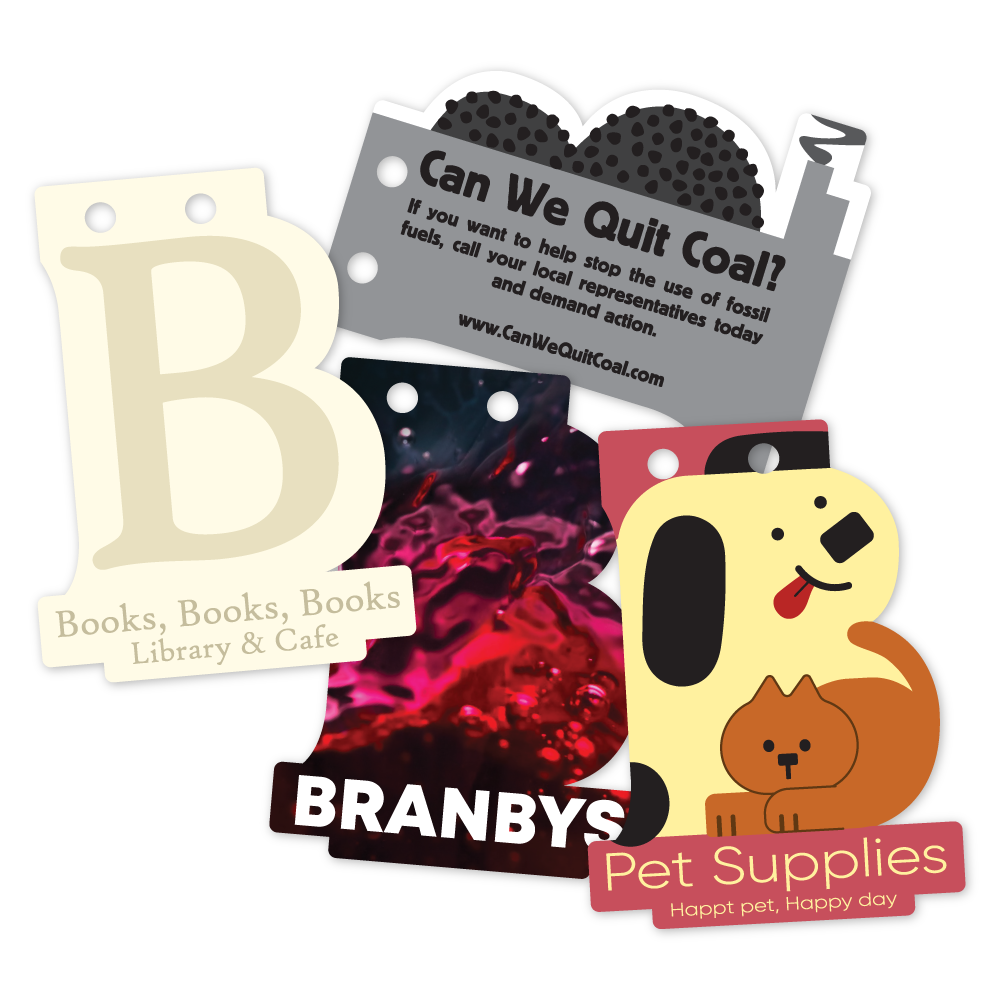 Custom Plastic 3" x 2.25" B Shape Cards