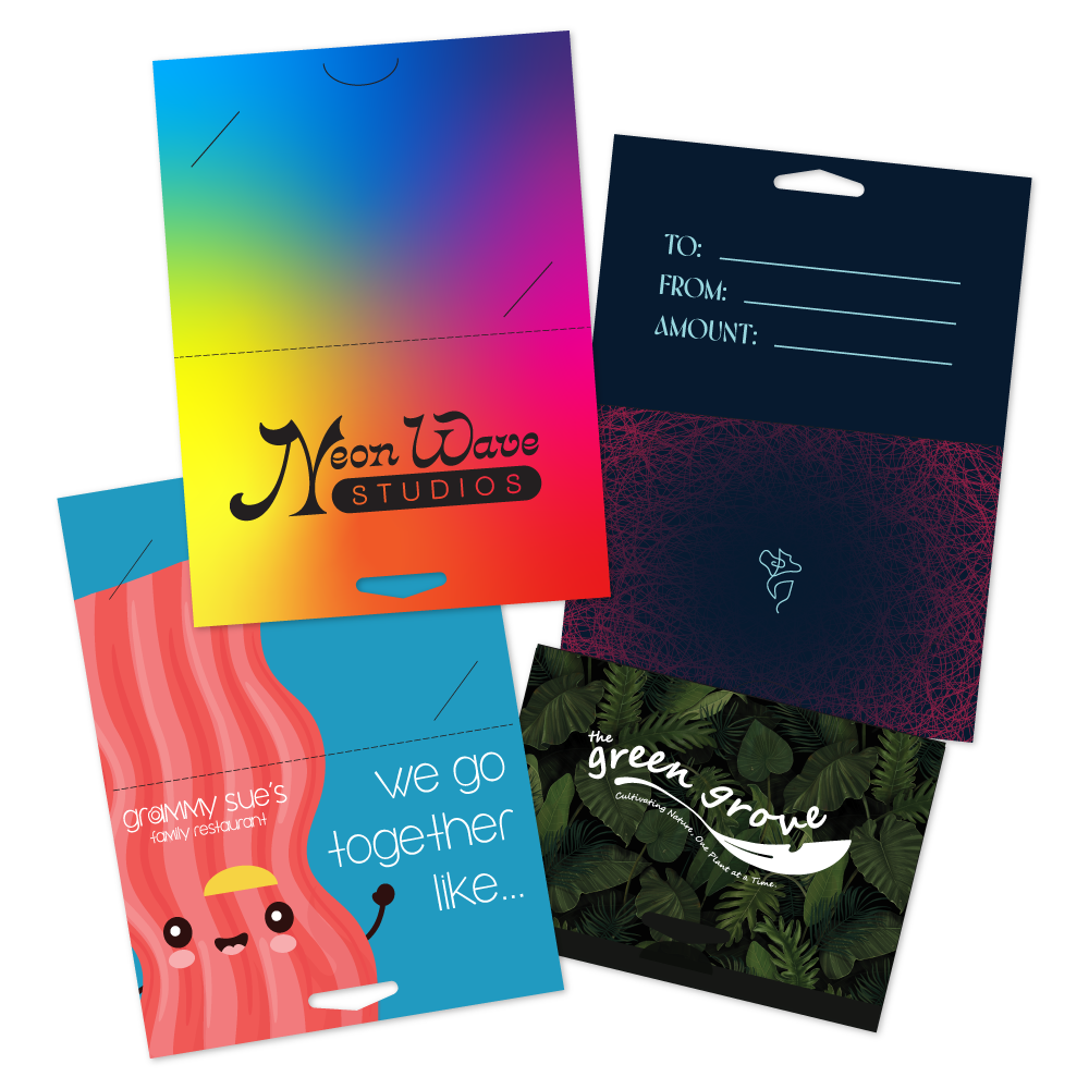 Custom Paper Hanging Gift Card Holders
