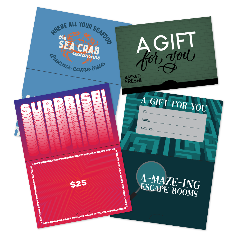 Custom Paper Gift Card Holders - No Slits