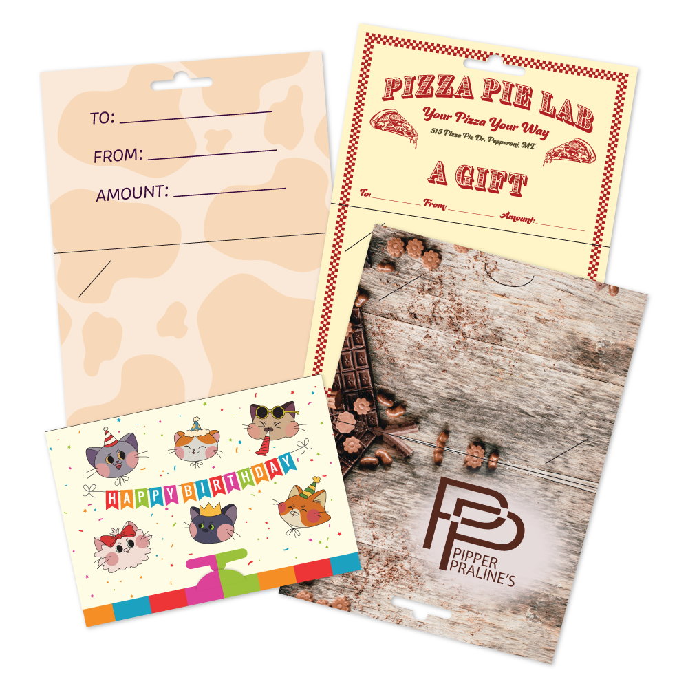 Custom Paper Hanging Gift Card Holder - Hang Tab
