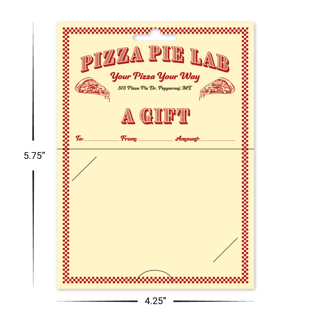 Custom Hanging Gift Card Backers
