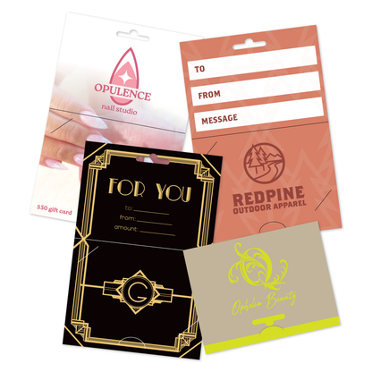 Custom Paper Short Hanging Gift Card Holders