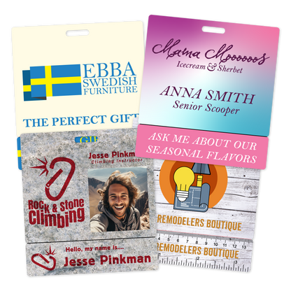 Custom Plastic 3.5" x 3.8" Breakaway Badge & Narrow Card