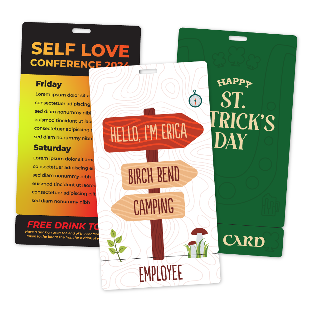 Custom Plastic 4" x 7.5" Breakaway Badge & Narrow Card