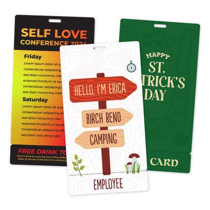 Custom Plastic 4" x 7.5" Breakaway Badge & Narrow Card