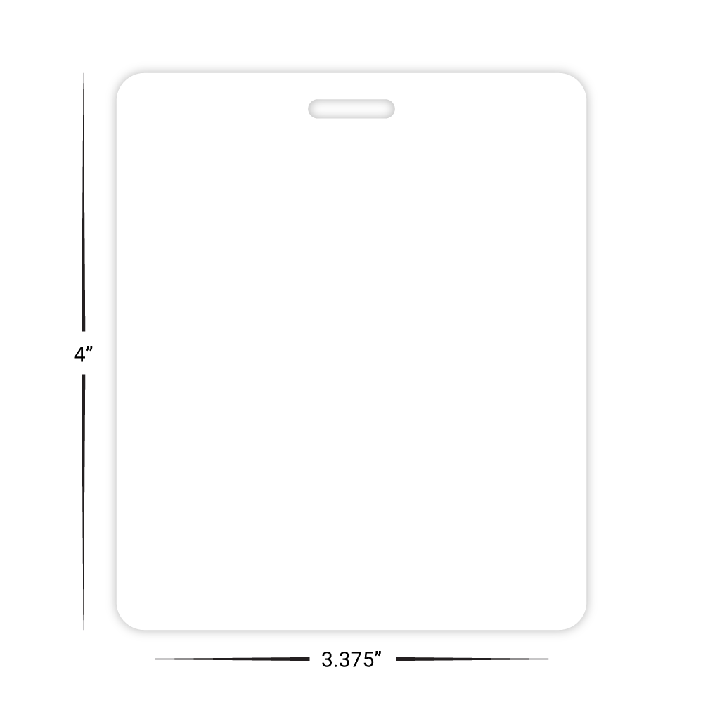 Custom Plastic 3.375" x 4" Rounded Rectangle Badges