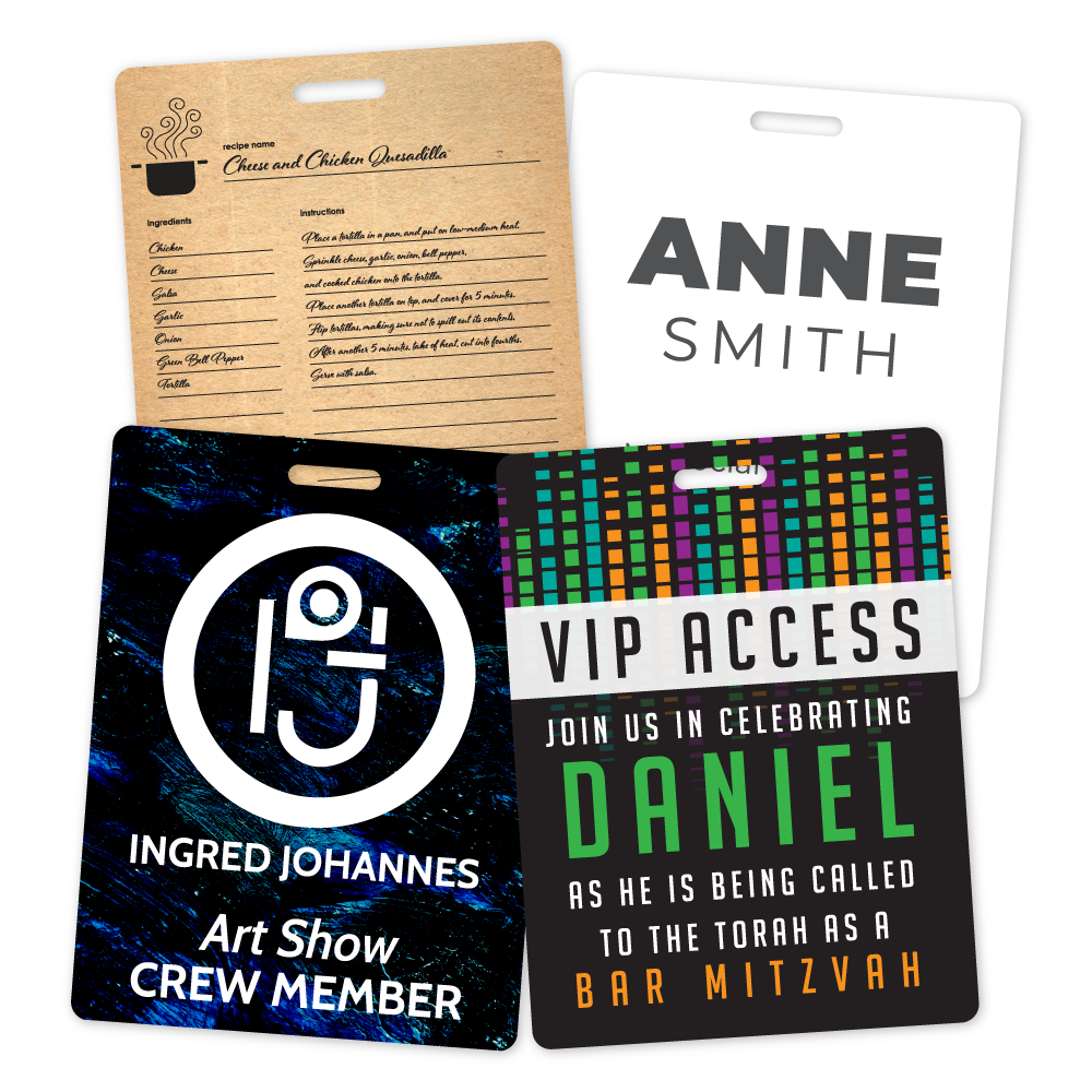 Custom Plastic 3" x 4" Badges