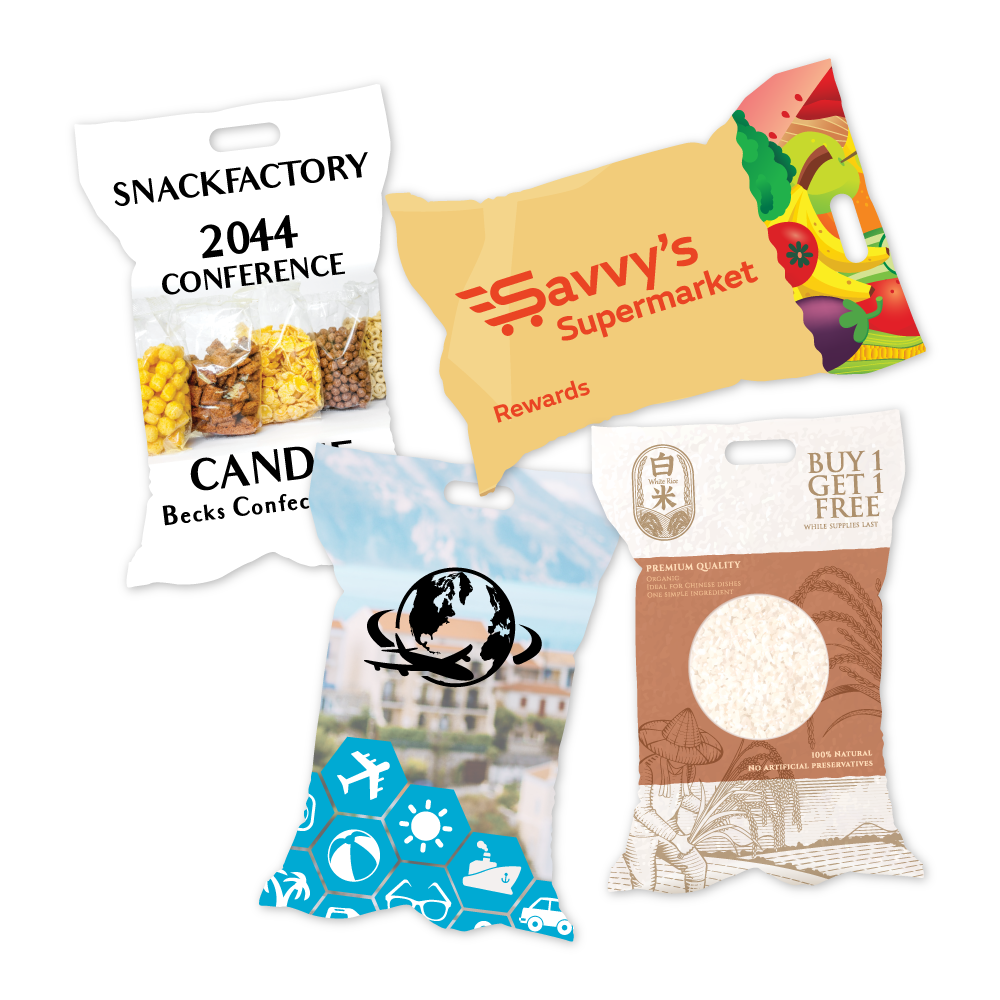 Custom Plastic 3.15" x 2.1" Bag Shape Badge