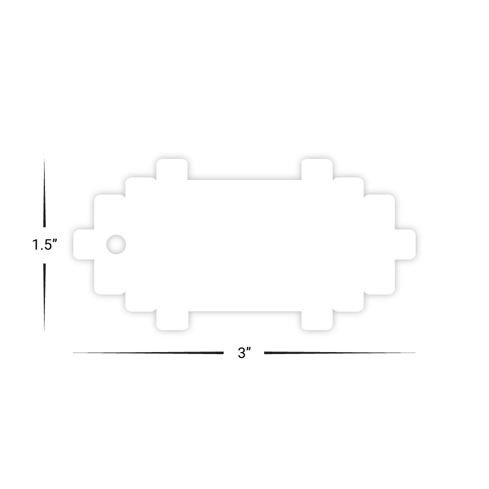 Custom Plastic 3" x 1.5" Barbell Key Tags
