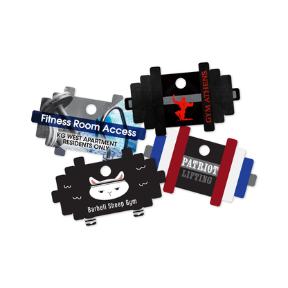 Custom Plastic 2" x 1.2" Barbell Key Tags