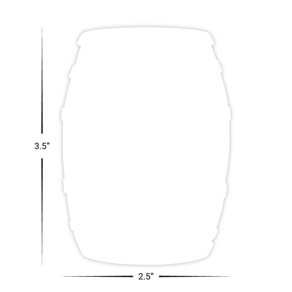 Custom Plastic 3.5" x 2" Barrel Shape Cards