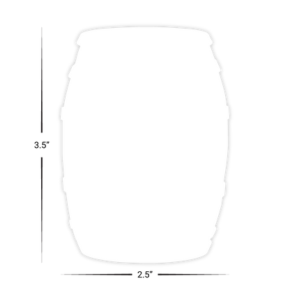 Custom Plastic 3.5" x 2" Barrel Shape Cards