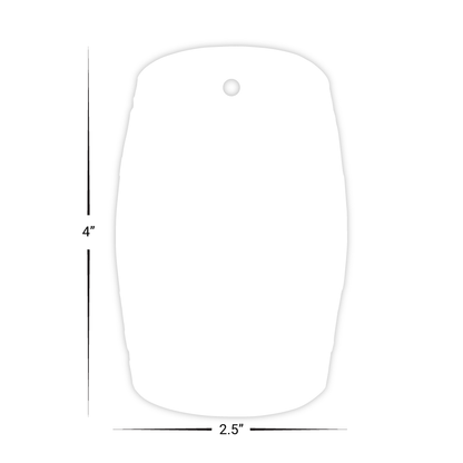 Custom Plastic 4" x 2.5" Barrel Shape Tags