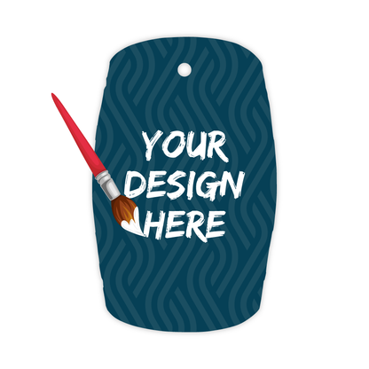 Custom Plastic 4" x 2.5" Barrel Shape Tags