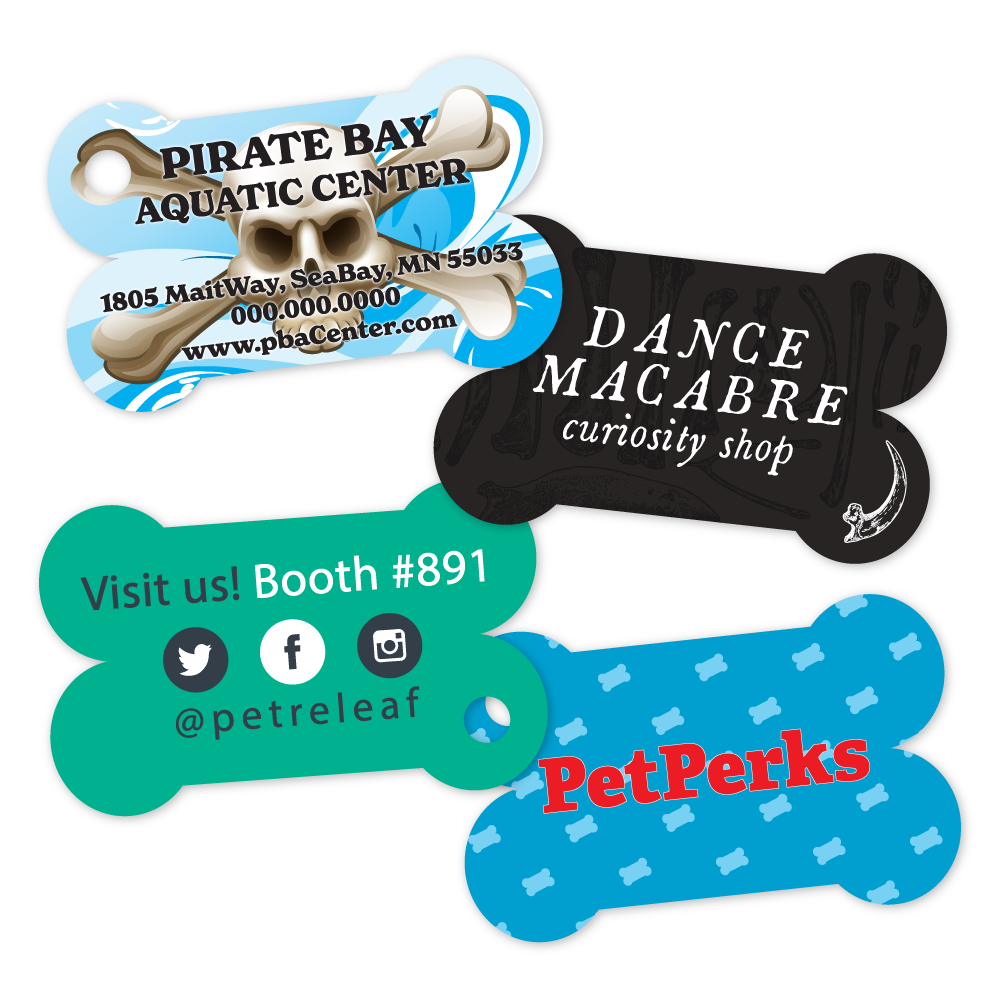 Custom Plastic 2" x 1.25" Bone Key Tags