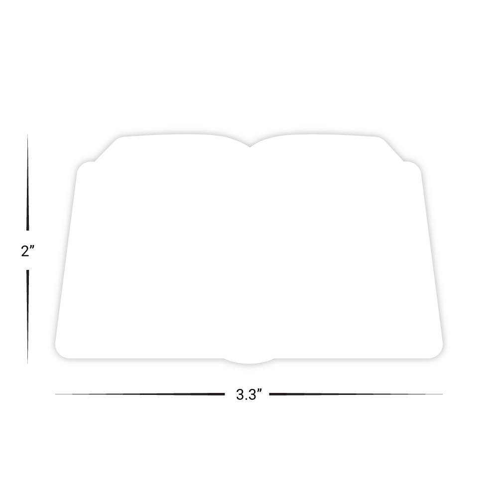Custom Plastic 3.375" x 2" Open Book Cards