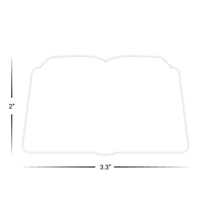 Custom Plastic 3.375" x 2" Open Book Cards
