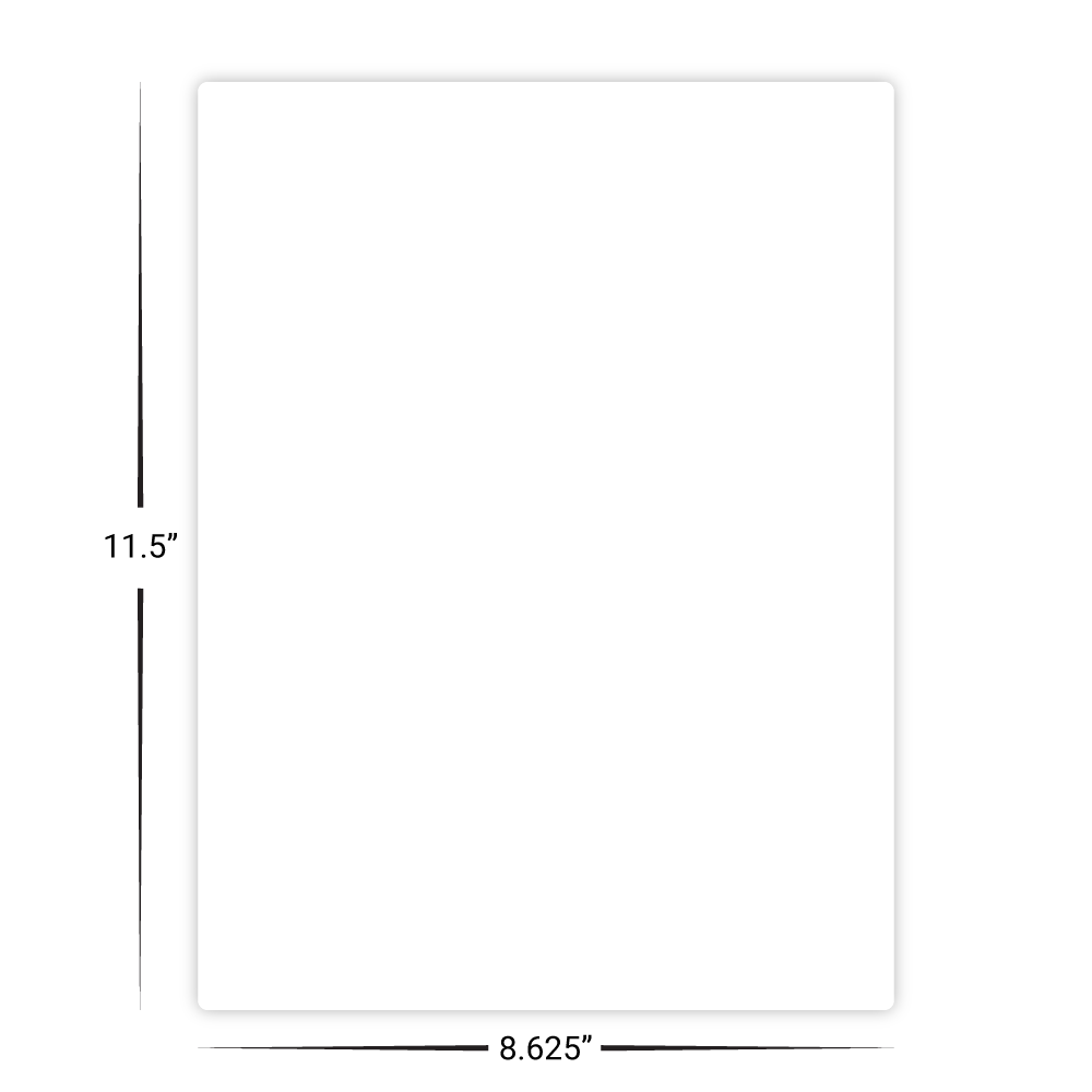 Custom Plastic 8.625" x 11.5" Rectangle