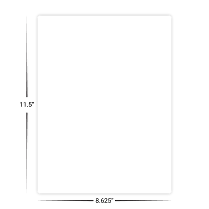Custom Plastic 8.625" x 11.5" Rectangle