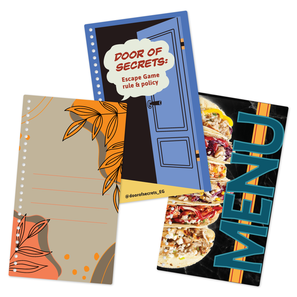 Custom Plastic 4" x 7" Spiral Bound-Ready Booklet Page