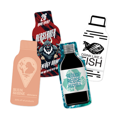 Custom Plastic 3.5" x 1.5" Bottle Shape Cards