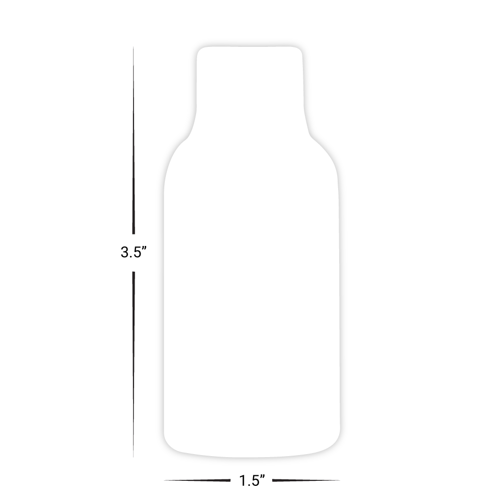 Custom Plastic 3.5" x 1.5" Bottle Shape Cards