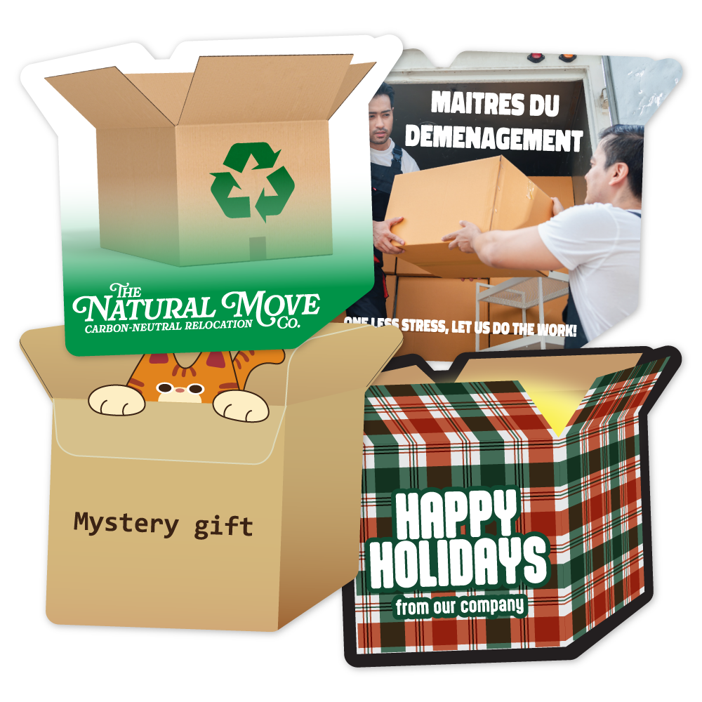 Custom Plastic 3.25" x 4" Box Shape Cards