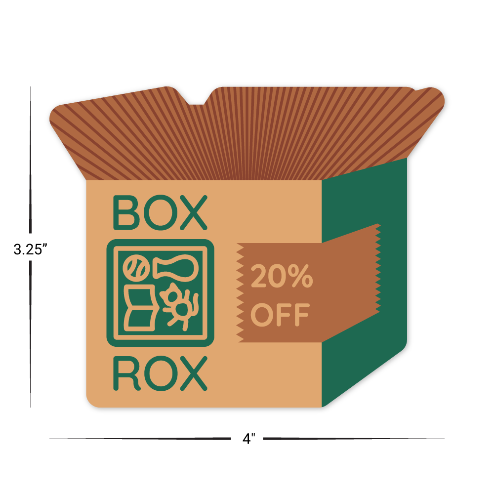 Custom Plastic 3.25" x 4" Box Shape Cards