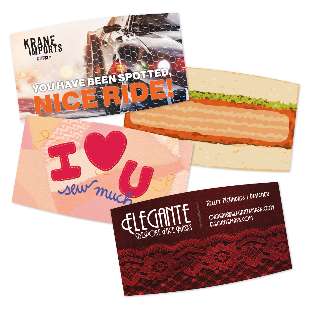 Custom Plastic 3.5" x 2" Curved Cards