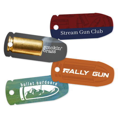 Custom Plastic 2.5" x 1" Bullet Key Tags