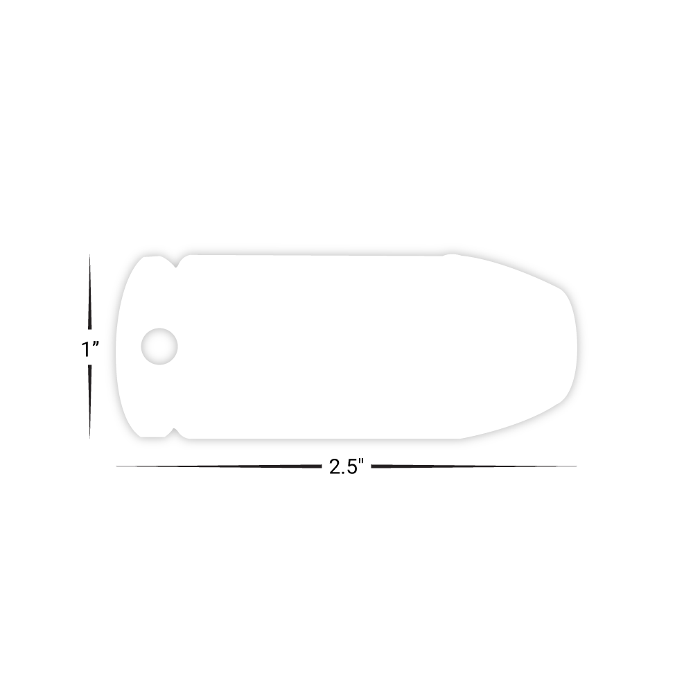 Custom Plastic 2.5" x 1" Bullet Key Tags