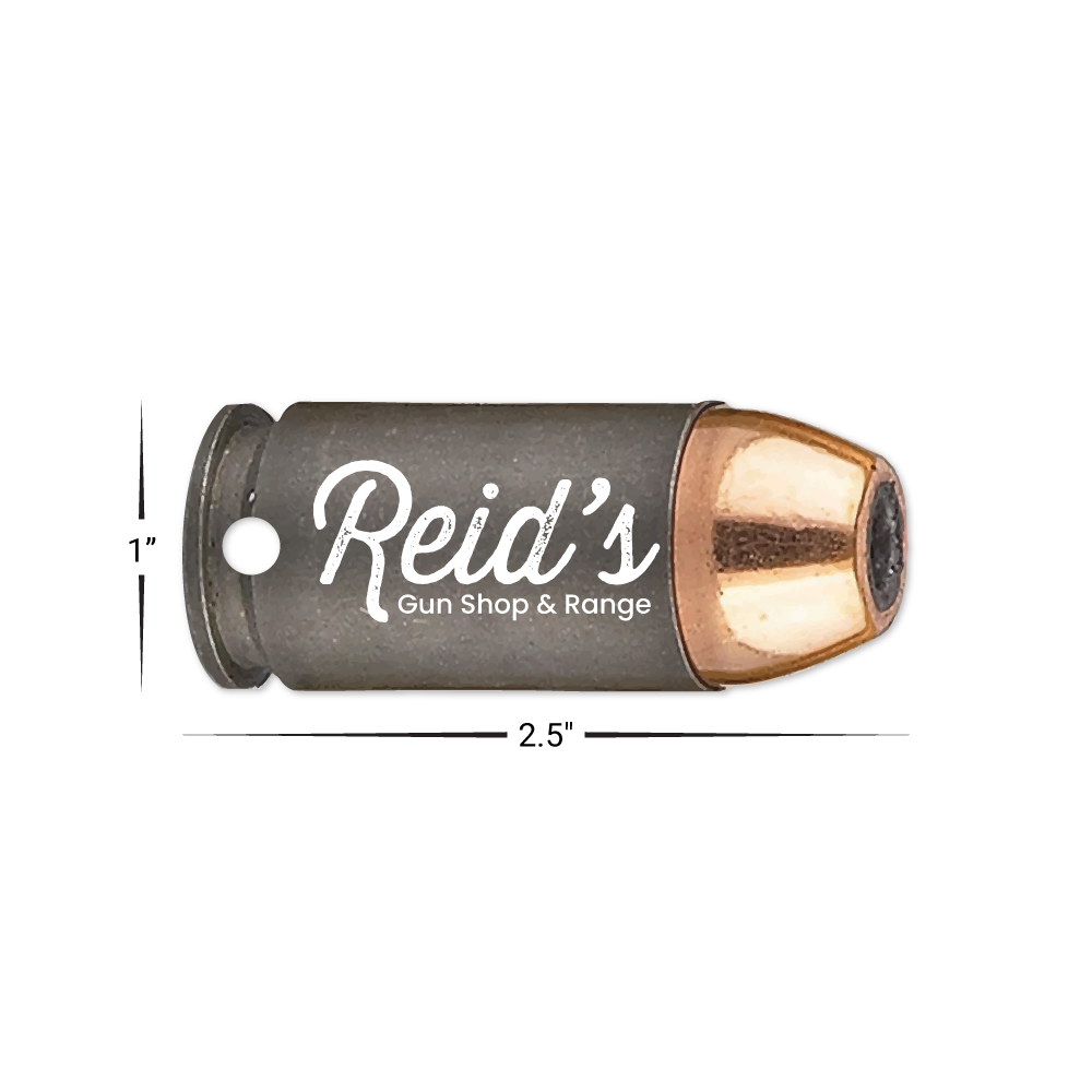 Custom Plastic 2.5" x 1" Bullet Key Tags