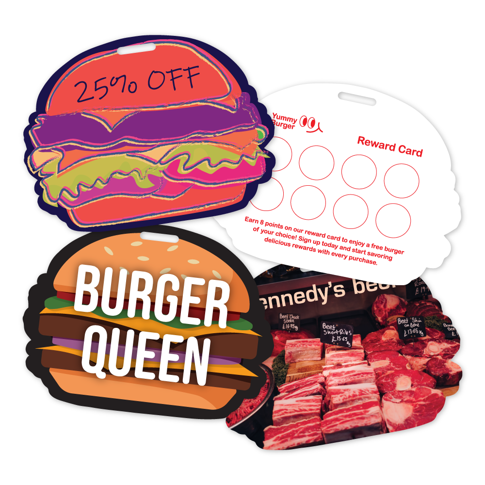Custom Plastic 3" x 4" Burger Shape Badge/Tags