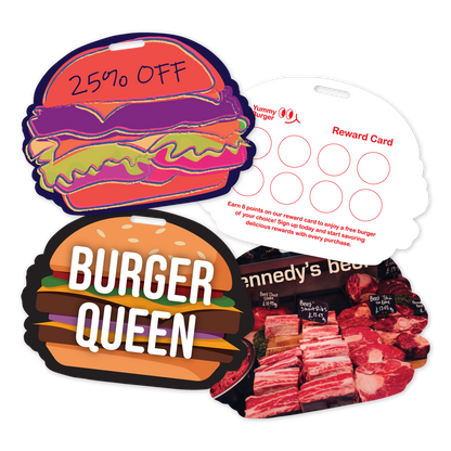Custom Plastic 3" x 4" Burger Shape Badge/Tags