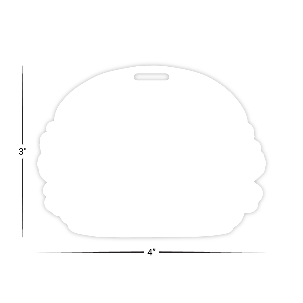 Custom Plastic 3" x 4" Burger Shape Badge/Tags