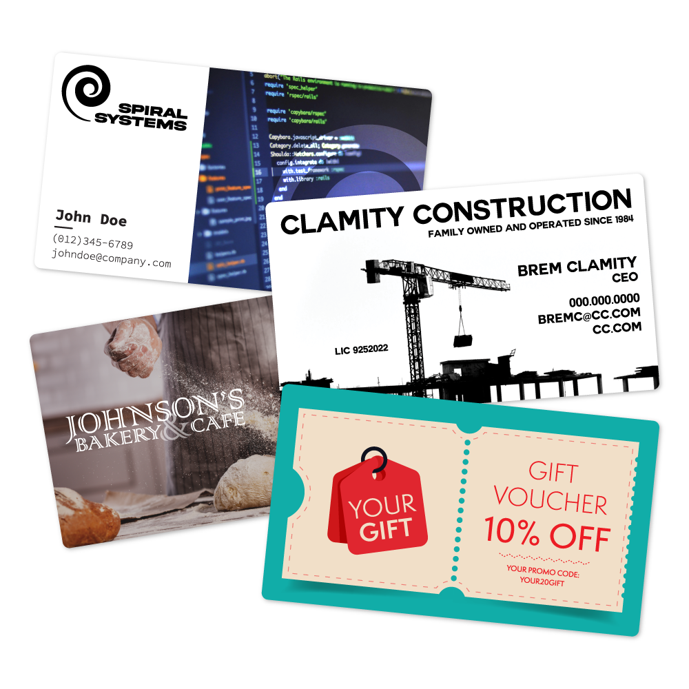 Custom Plastic 3.5" x 2" Slightly Rounded Corners Cards