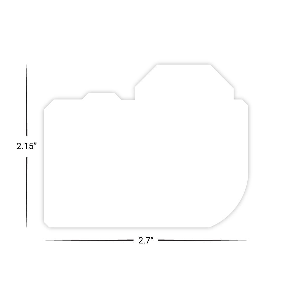 Custom Plastic 2.7" x 2.15" Camera Shape Cards