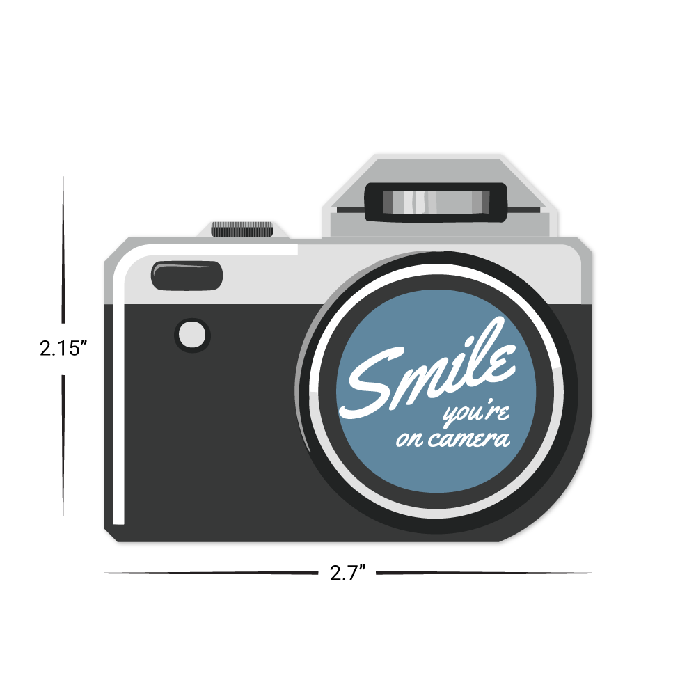 Custom Plastic 2.7" x 2.15" Camera Shape Cards