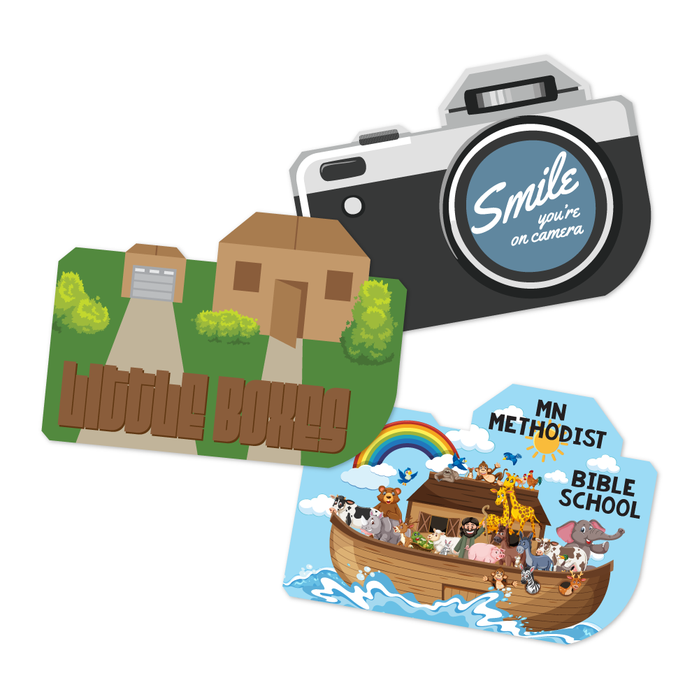 Custom Plastic 3" x 2.125" Camera Shape Cards