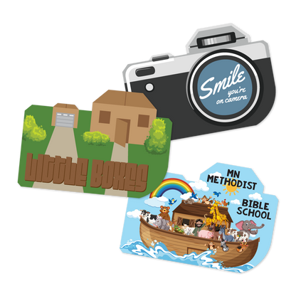 Custom Plastic 3" x 2.125" Camera Shape Cards