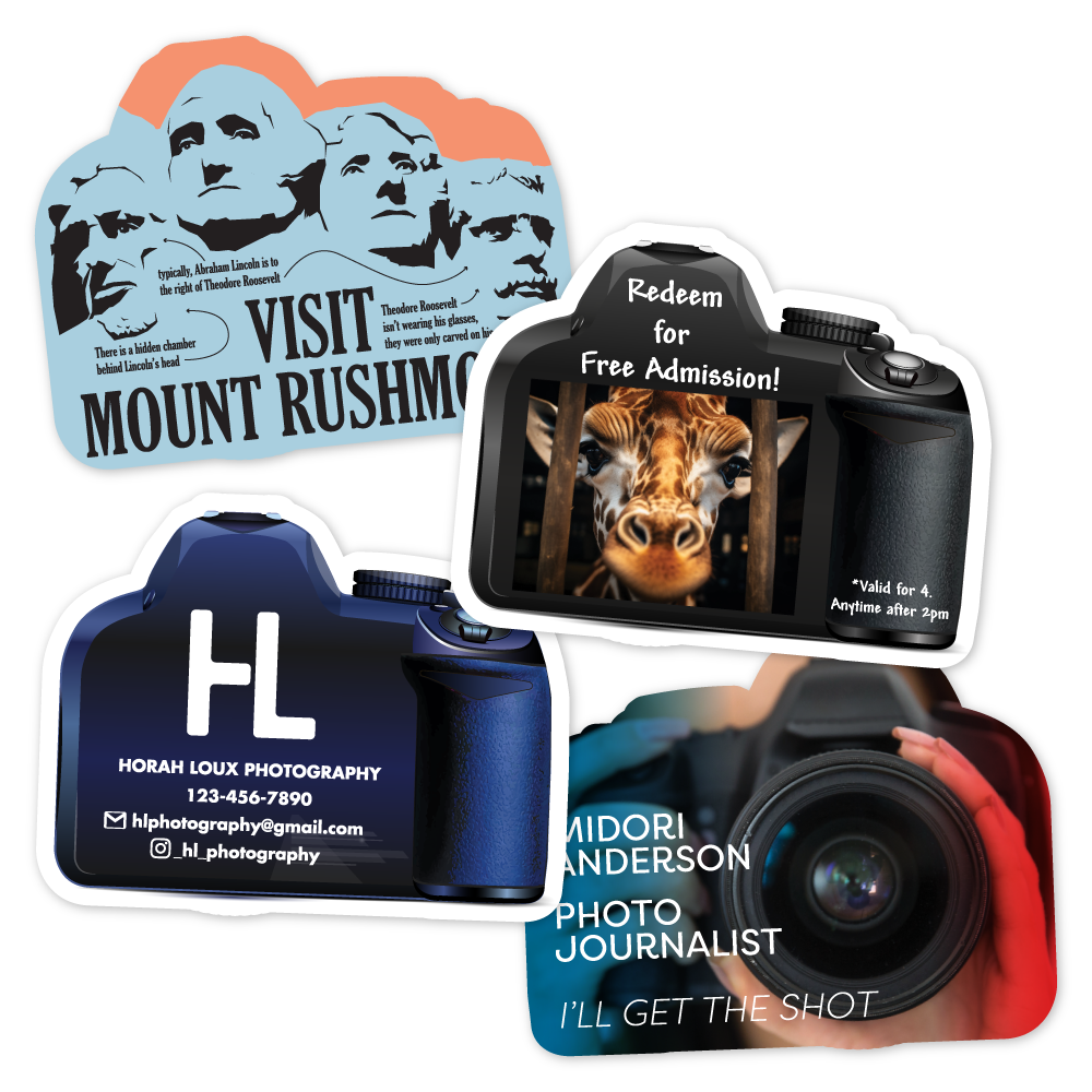 Custom Plastic 2.67" x 2.125" Camera Cards