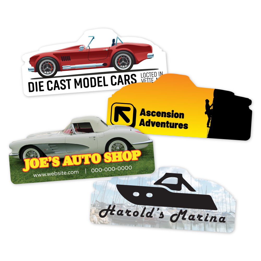 Custom Plastic 1.5" x 3.5" Car Shape Cards