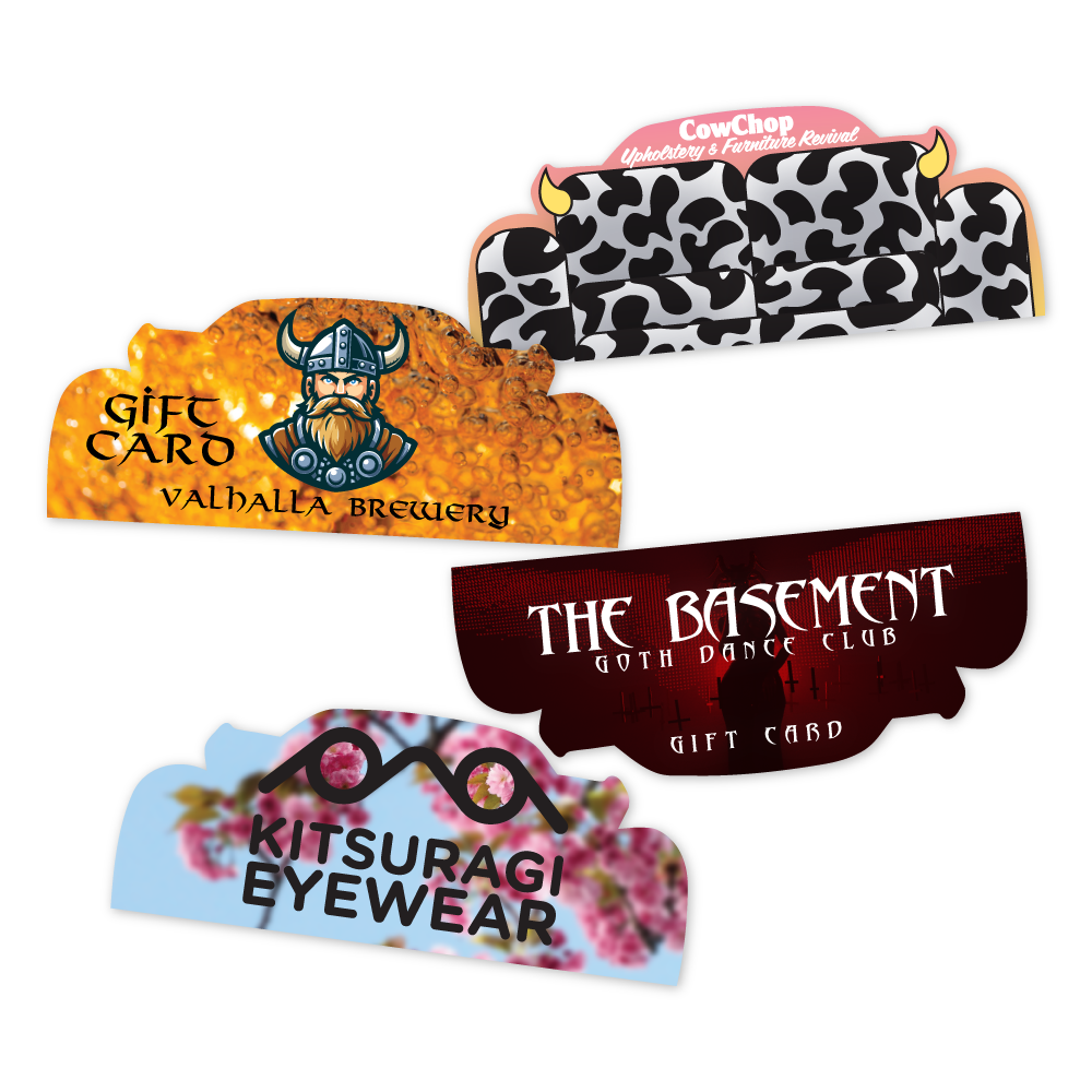 Custom Plastic 3.375" x 1.375 Car (Front) Shaped Cards