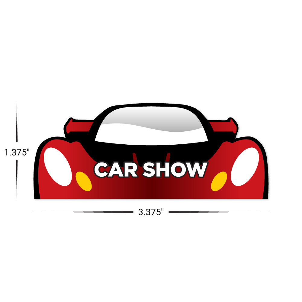 Custom Plastic 3.375" x 1.375 Car (Front) Shaped Cards