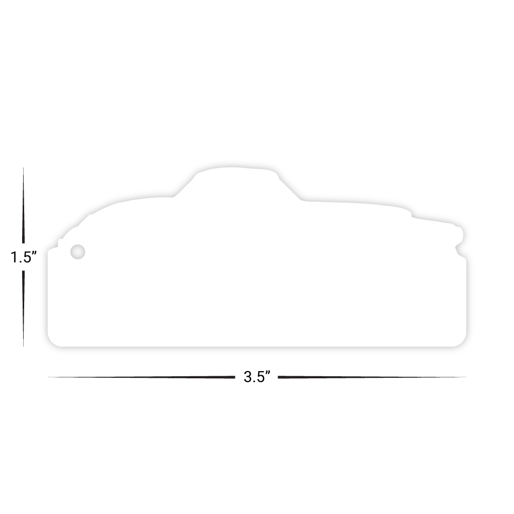 Custom Plastic 1.5" x 3.5" Car Shape Key Tags