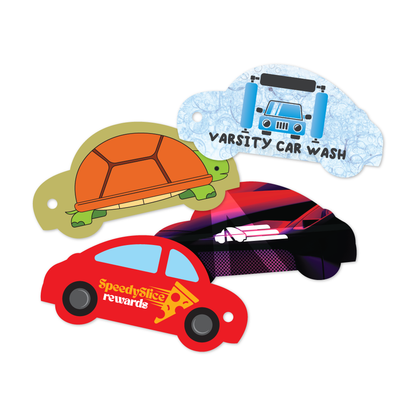 Custom Plastic 2.5" x 1.25" Car Shape Key Tags