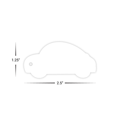 Custom Plastic 2.5" x 1.25" Car Shape Key Tags