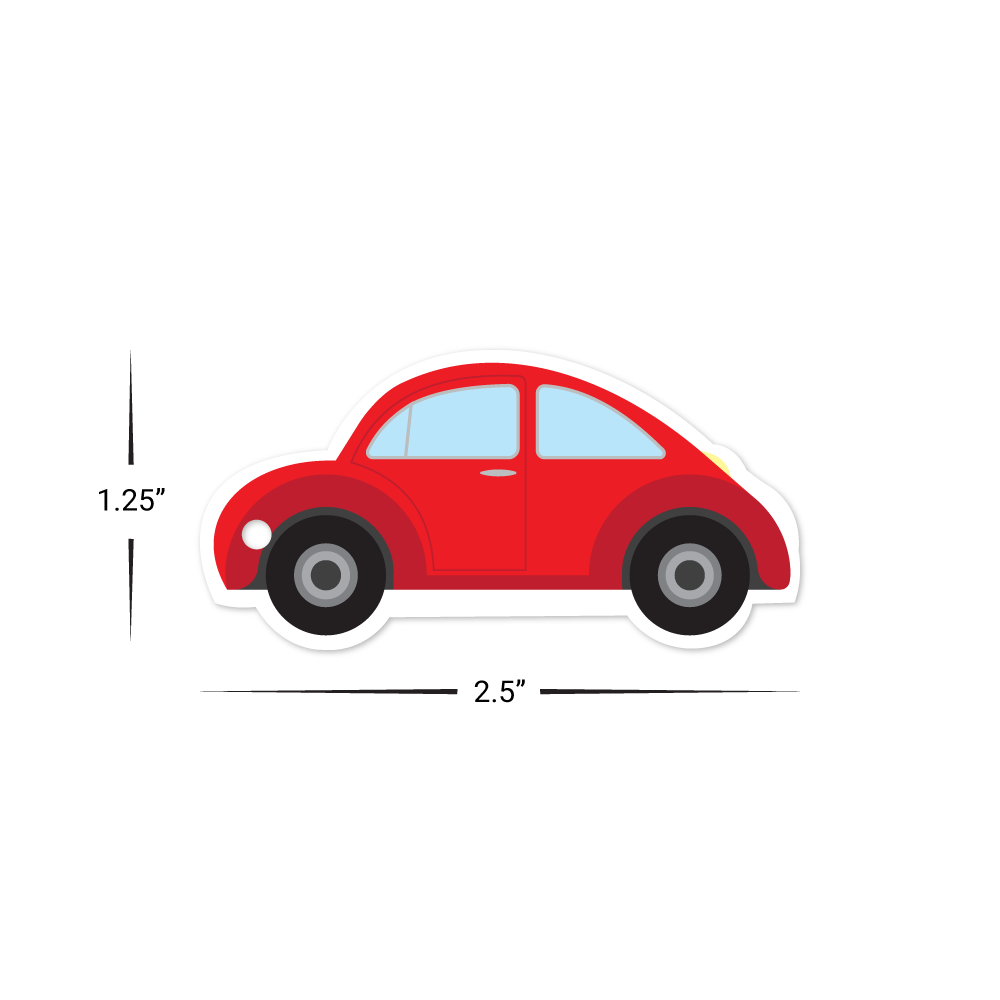Custom Plastic 2.5" x 1.25" Car Shape Key Tags