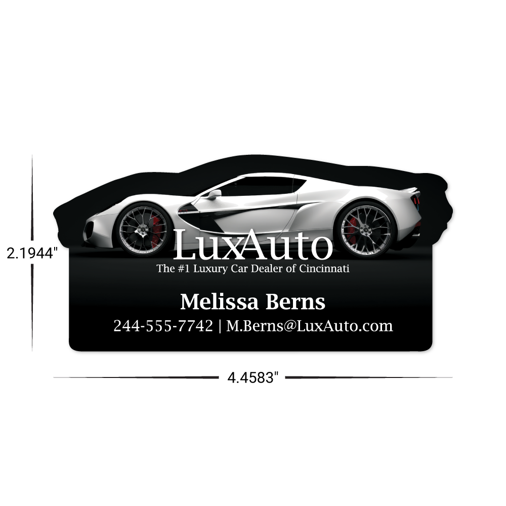 Custom Plastic 4.45" x 2.19" Car Shape Cards