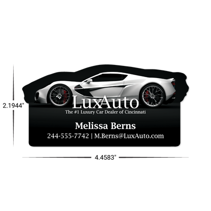 Custom Plastic 4.45" x 2.19" Car Shape Cards